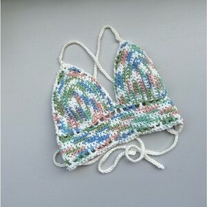 Halter Crop top, Handmade Crochet 100% Cotton, NWOT